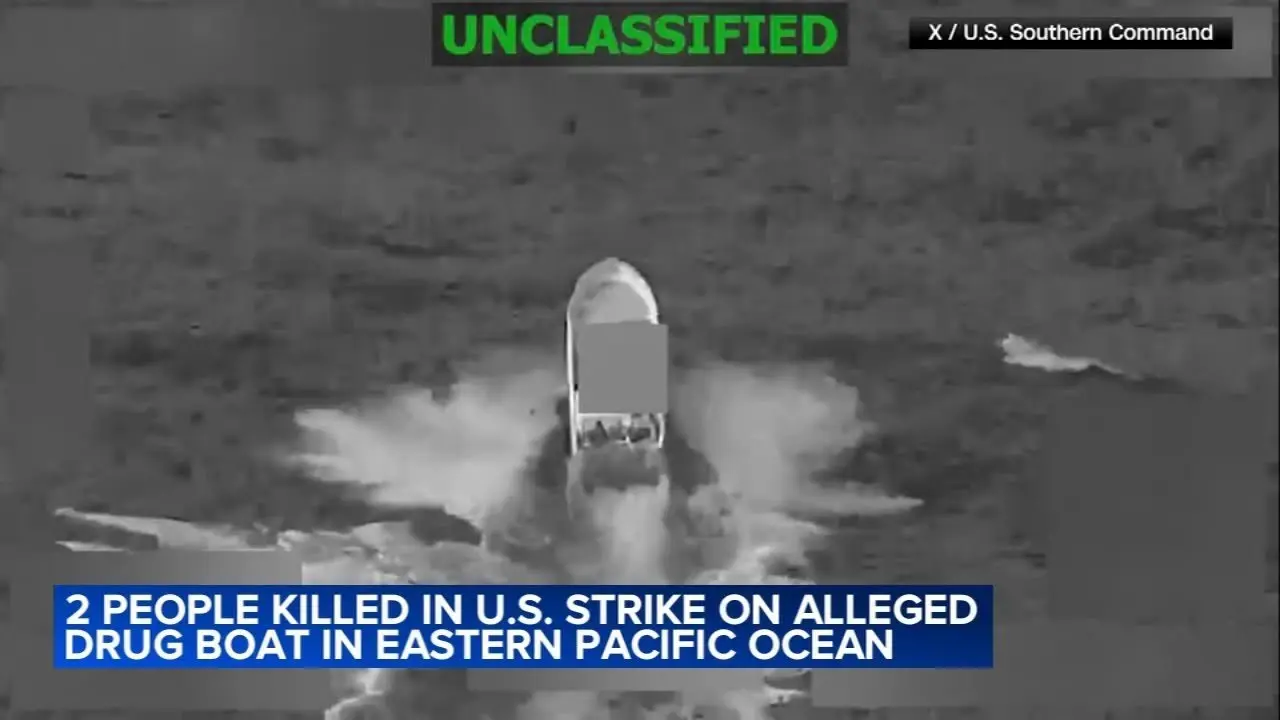 2 people killed in US strike on alleged drug boat in eastern Pacific Ocean