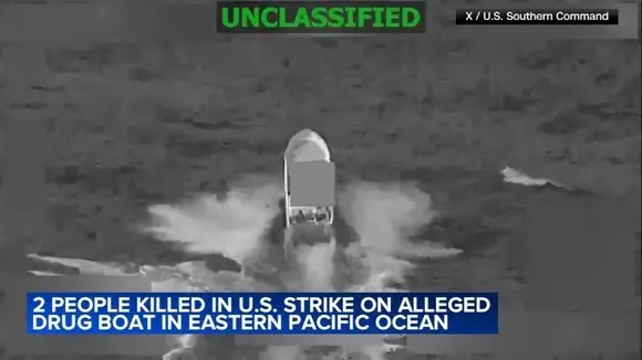 2 people killed in US strike on alleged drug boat in eastern Pacific Ocean