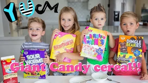 Giant candy cereal with MILK taste test! ALL CANDY boxes of cereal!!
