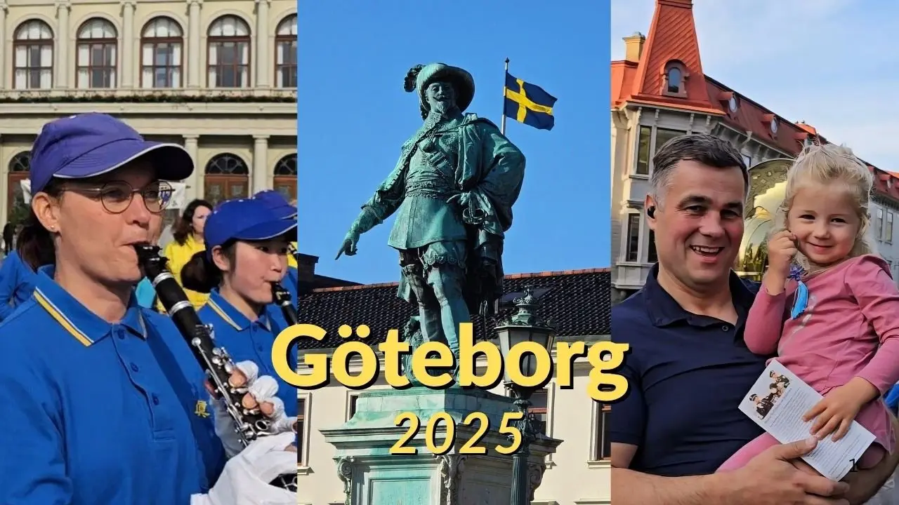 Schweden: Parade der Europäischen Tian Guo Marching Band in Göteborg