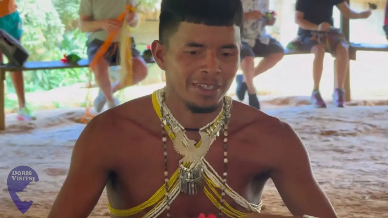Embera Village tour from Panama crossing the Chagres River  in a dug-out canoe.