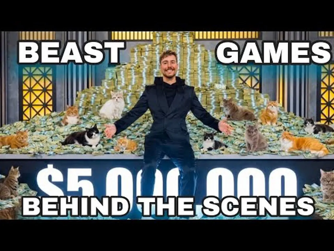 Beast Games with cats BTS...