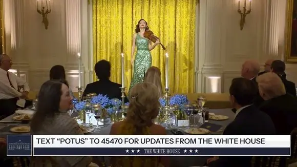 President Trump Welcomes Violinist Rusanda Panfili's Performance at the 2026 Governors Dinner
