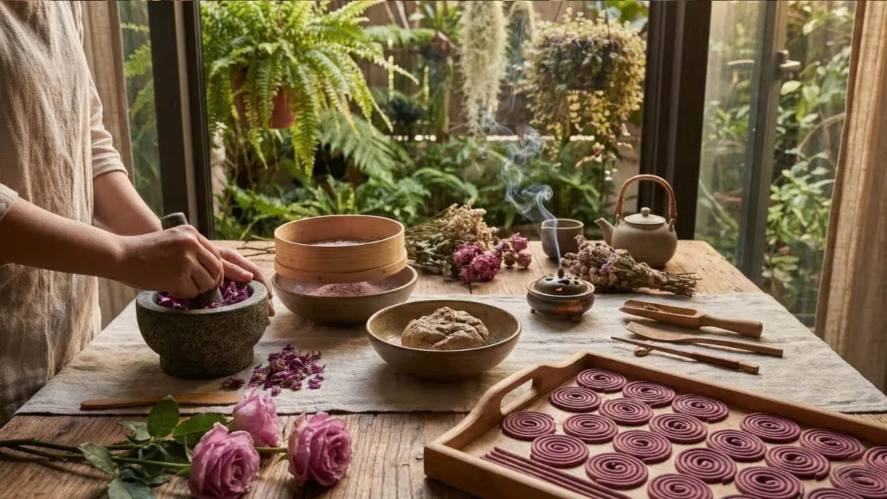 DIY Natural Rose Incense Sticks | Improved Recipe & ASMR | Aura Botanica