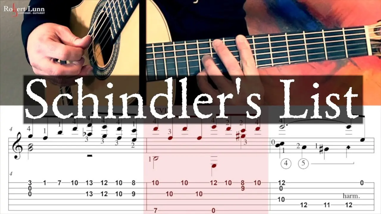 Schindler's List Theme - Slow Play-Along with Sheet Music/TAB