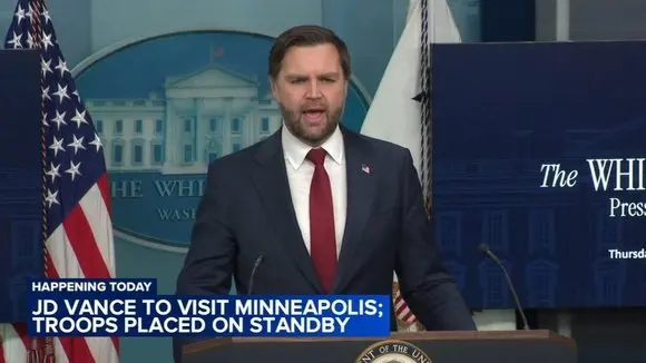 JD Vance to visit Minneapolis as US troops are placed on standby