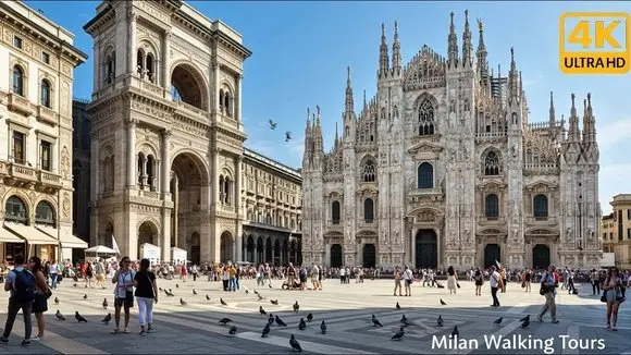 Milan Italy 4K Walking Tour  | Duomo, Galleria Vittorio Emanuele & Secret Fashion Districts