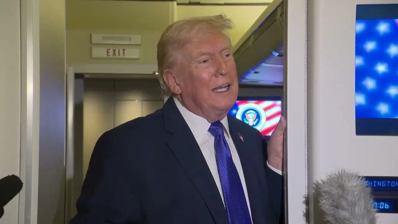 President Trump Gaggles with Press on Air Force One En Route Joint Base Andrews, MD, Feb. 16, 2026