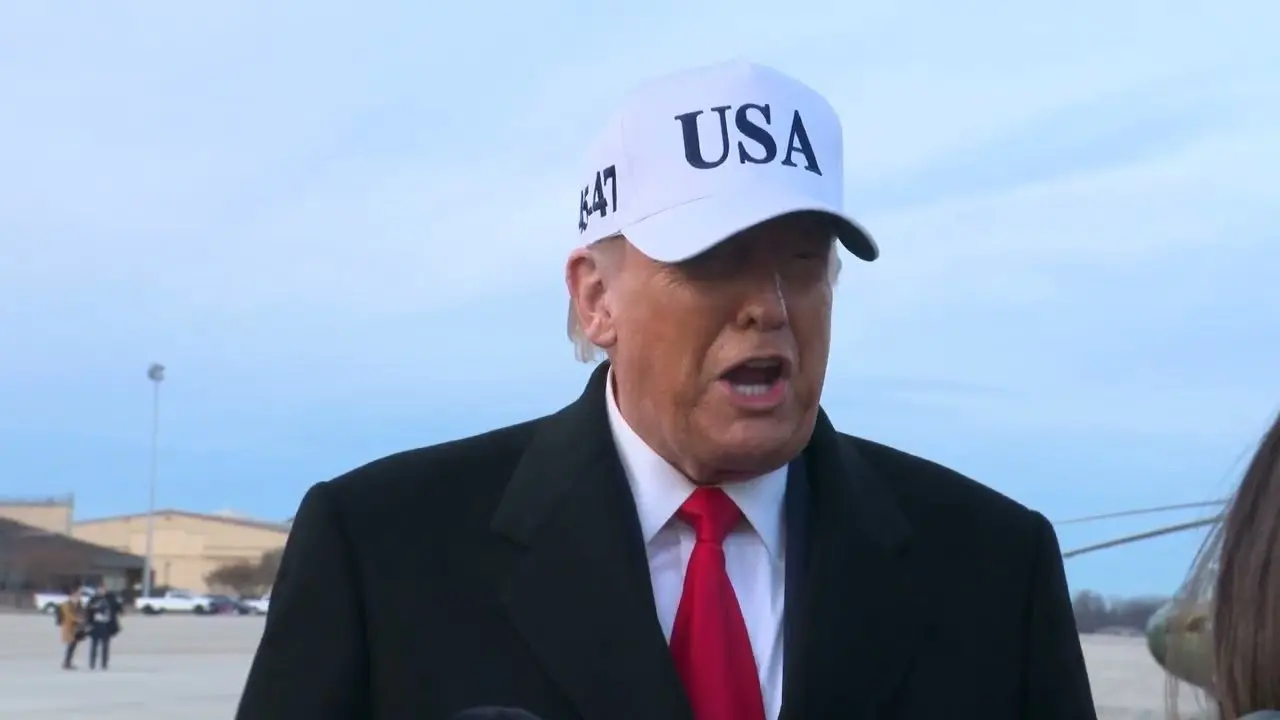 President Trump Gaggles with Press at Joint Base Andrews, Jan. 13, 2026