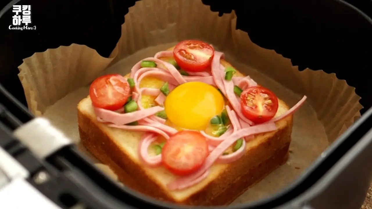 완벽한 아침! 피자보다 맛있다! 에어프라이어로 만드는 계란 토마토 토스트! 샌드위치!