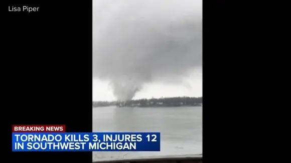 Tornado kills 3, injures 12 in Southwest Michigan
