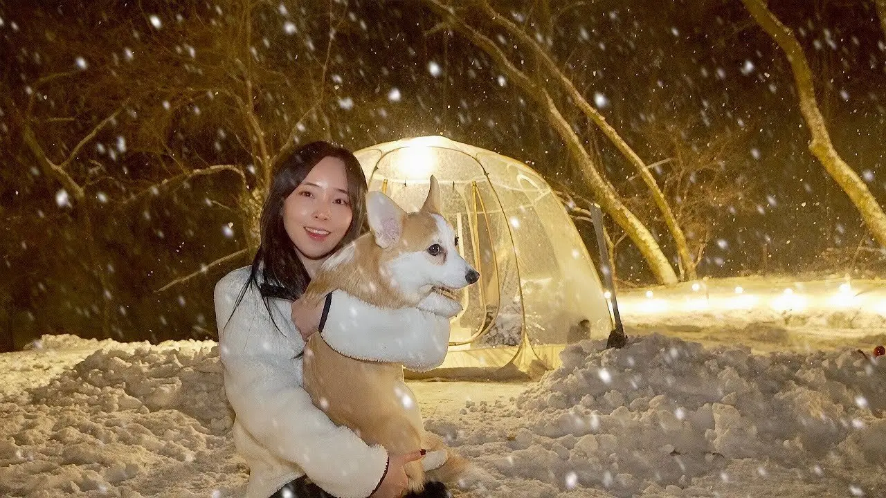 -15℃ CAMPING IN HEAVY SNOW WITH AN INVISIBILITY TENT ❄